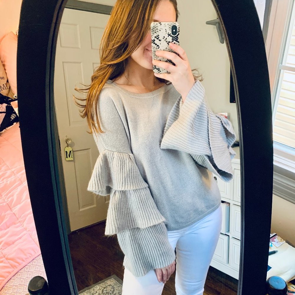 ruffle sleeve sweater